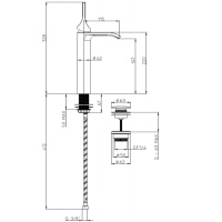 Bossini Apice Смеситель для раковины на 1 отверстие, однорычажный, высота излива 197 мм., с донным клапаном, цвет:  хром