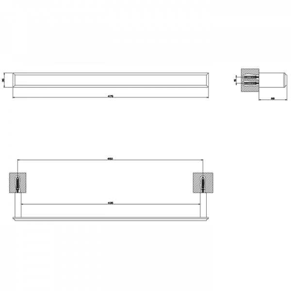 Gessi Eleganza Полотенцедержатель 45см, подвесной, цвет: хром