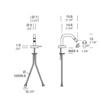 NOORTH milldue edition Смеситель для биде, 1 отв., цвет: полированная сталь