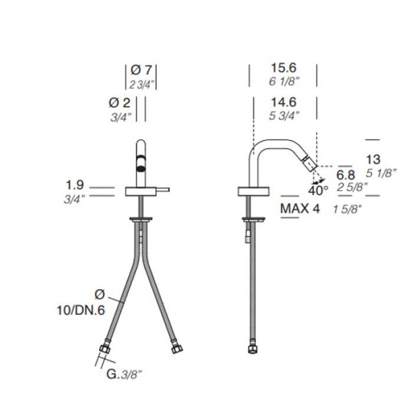 NOORTH milldue edition Смеситель для биде, 1 отв., цвет: полированная сталь