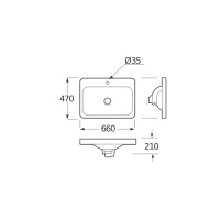 Armani Roca Baia Раковина 66x47 см, 1 отв., встраиваемая сверху, цвет: dark metallic