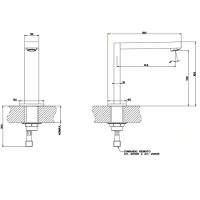 Gessi Rettangolo Излив h158мм, для монтажа с удаленным управлением (не входит в комплект), цвет: хром