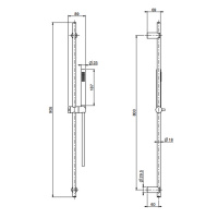 Carlo Frattini Spillo Steel Душевая штанга с ручным душем и шлангом 1500 мм., цвет: INOX