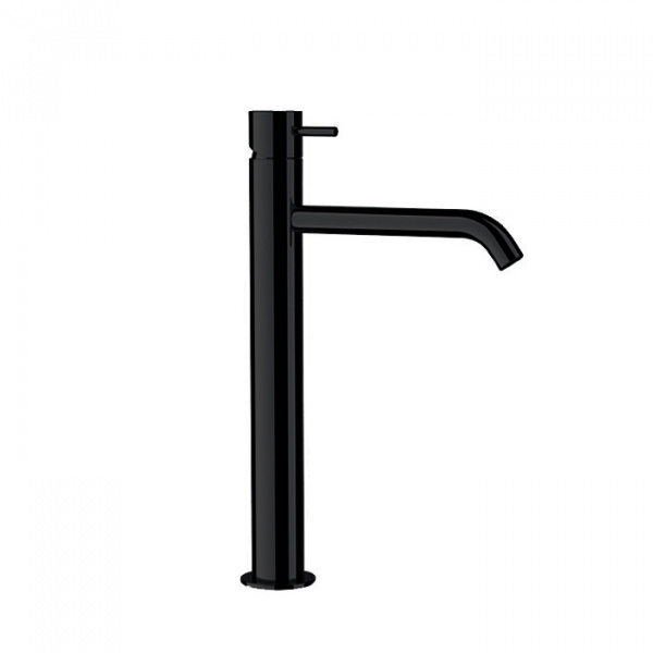 Kerasan Nolita Смеситель для раковины на 1 отв., без донного клапана, излив 165мм h215мм, цвет: черный матовый