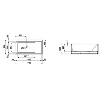 Laufen Kartell Ванна 170x86x44см, SX, с панелями, с слив-переливом с подсветкой, материал: композит