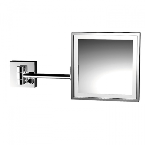 EMCO Pure Зеркало косметическое, LED, 202x202мм,  двойной, 3x кратное увеличение, подвесной, цвет: хром