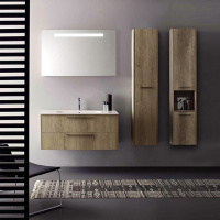 Cerasa Velvet Тумба подвесная 120х50.5х48см, с раковиной, с 2 выдвижными ящиками, цвет: Tavolato Biscotto