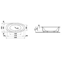 Laufen Alessi One Ванна 203x102x46см, встраиваемая, без гидромасс., без слив-перелива, материал: акрил