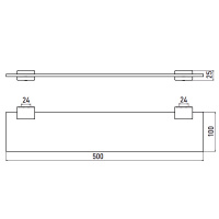 EMCO System2 Полка, прозрачное стекло, 500мм, подвесной, цвет: хром