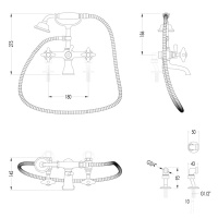 Devon&Devon White Rose Смеситель для ванны, цвет: золото
