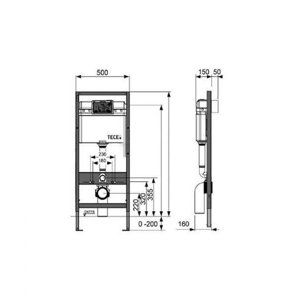 TECE TECEbase Система инсталляции для унитазов 5 в 1, с унитазом и кнопкой смыва, цвет: хром/белый