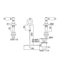 Sbordoni Livia Смеситель для биде на 3 отверстия, цвет: хром/белый