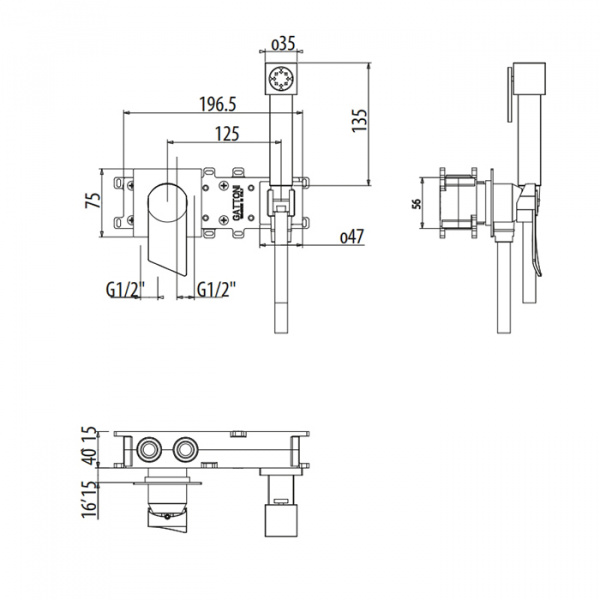 Gattoni Soffio Гигиенический душ, цвет: хром
