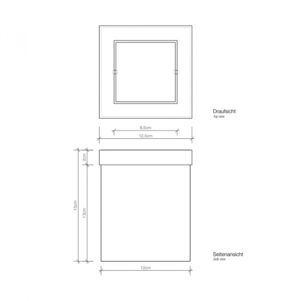 Decor Walther DW 1130 Корзина для бумаги 12x12x15см, с крышкой, напольная, цвет: сталь матовая