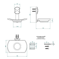 THG Infini white porcelain Мыльница стеклянная, подвесная, цвет: хром