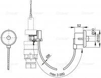 Кнопка пневматического смыва на расстоянии – ручное управление, белая, монтаж: в стену, арт. MPO10
