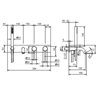 Fantini Nostromo Смеситель для ванны, встраиваемый, цвет: нержавеющая сталь