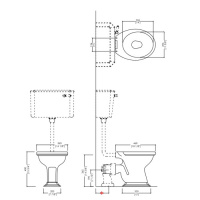 Devon&Devon Oxford Унитаз 46х36см, со средней трубой, фурнитура хром
