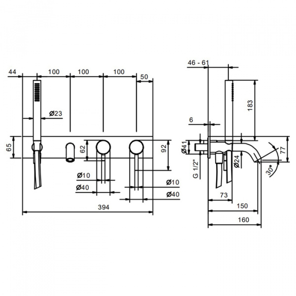 Fantini Nostromo Смеситель для ванны, встраиваемый, цвет: нержавеющая сталь