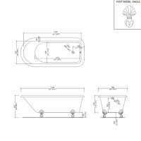 Devon&Devon Kensington Ванна чугунная отдельностоящая 172х78хh60 см
