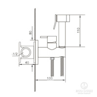 Huber Shower Гигиенический душ со смесителем комплект, цвет: хром