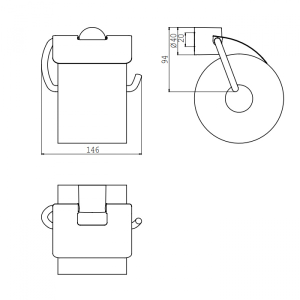 EMCO Rondo2 Держатель т/б с крышкой, подвесной, цвет: хром