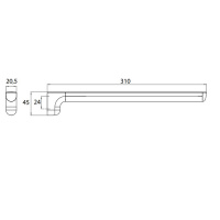 EMCO Trend Держатель полотенец, одинарный, фиксированный, 31см, подвесной, цвет: хром
