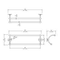 Devon&Devon Cavendish Полотенцедержатель двойной 55.5см., подвесной, цвет: золото