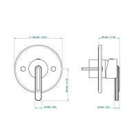 THG CORVAIR A MANETTES FIOR DI BOSCO Смеситель для душа встраиваемый, однорычажный, внешняя часть, цвет: Blush PVD