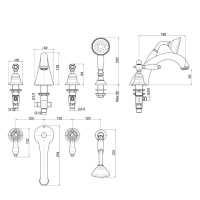 Carlo Frattini Herend Смеситель на борт ванны, цвет: Хром