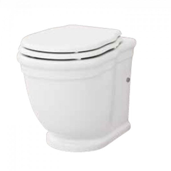 Artceram HERMITAGE Унитаз пристенный , выпуск в стену, белый, 36х55см (крепеж в комплекте, хром), сиденье на выбор