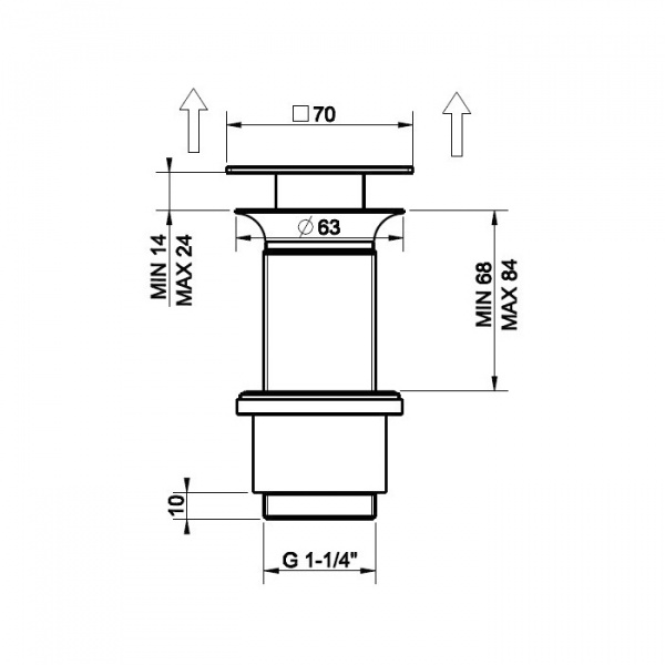 Gessi Автоматический донный клапан “Stop&Go” для раковины без перелива, цвет: хром