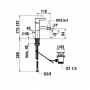 Laufen Kartell Смеситель для биде, на 1 отв, с донным клапаном, излив 110 мм, цвет: нержавеющая сталь (PVD)Kartell [5558]