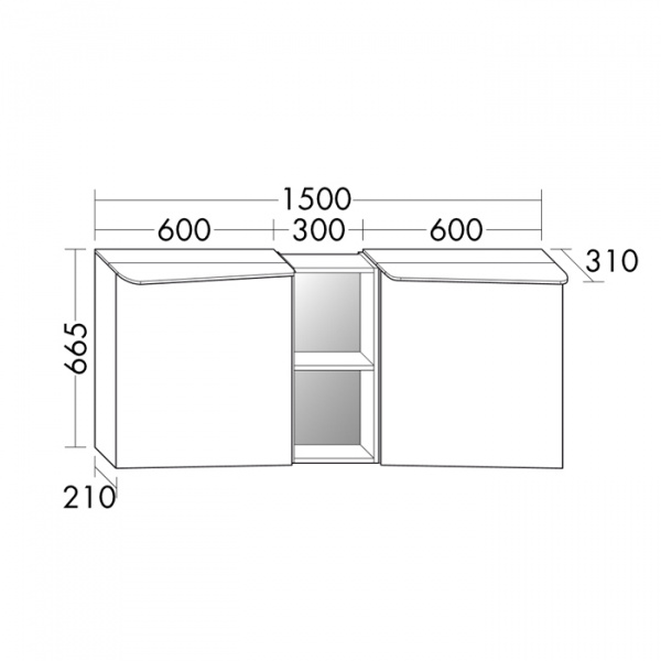 BurgBad Badu Зеркальный шкаф 150х31х66.5см, 2 светильника,2 выкл, 2 зерк двери, стойка с 1 полкой, стекл полки, освещение мойки, цвет: лен серый/Gold