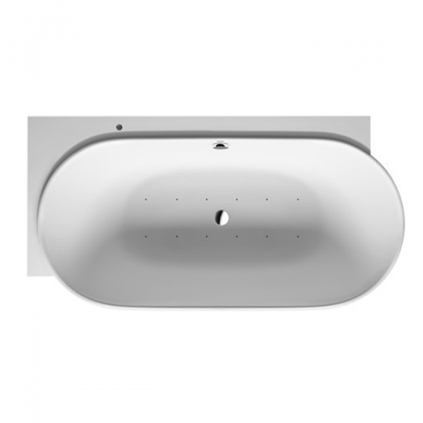 Duravit Luv Ванна из минерального литья пристенная, 185x95см,гидромассажная угол слева, с бесшовной панелью и ножками,со слив переливом