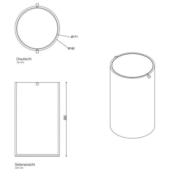 Decor Walther Black Stone BEMD Корзина для бумаги 30x18.5см, с крышкой, настольная, цвет: черный матовый / сталь матовая