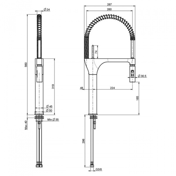 Carlo Frattini Kitchen Swing Смеситель для кухни, цвет: хром