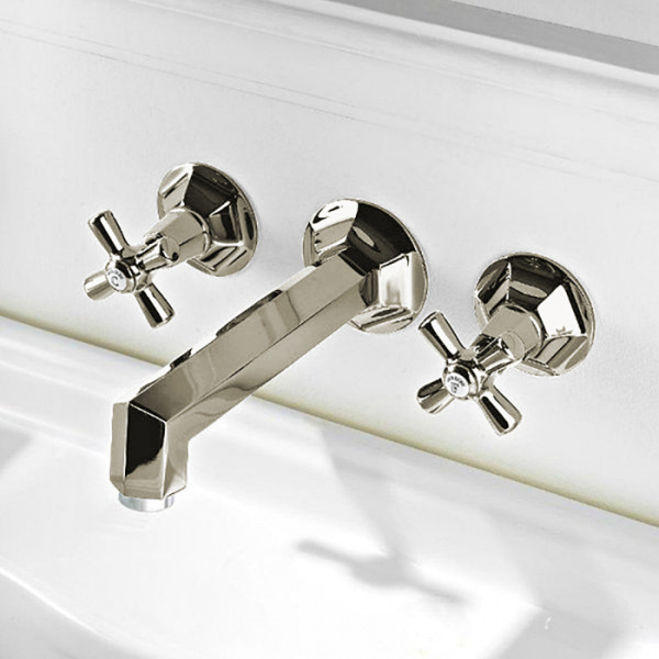 Sbordoni Deco Смеситель для раковины на 3 отверстия, цвет: никель