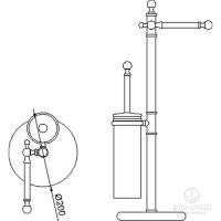 HUBER Croisette Напольная стойка с ершиком и бумагодержателем, цвет: бронза