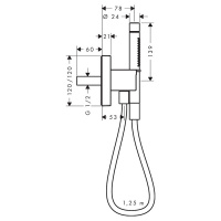 Axor Shower Porter Душевой гаринитур, c ручным душем с 2 режимами, шланг 125см, настенный, цвет: черный хром