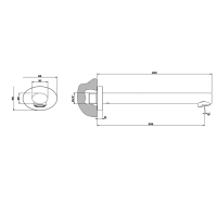Gessi Ovale Настенный излив 202мм, для монтажа с удаленным управлением (не входит в комплект), цвет: хром