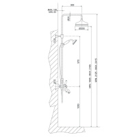 Carlo Frattini Herend, Смеситель с душевой стойкой, верхним душем и душевым комплектом, цвет: Хром