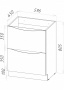 База под раковину напольная с двумя выкатными ящиками MARINO-600-2C-PIA-BL-P