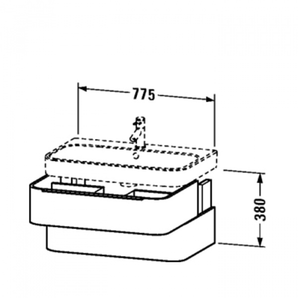 Duravit Happy D.2 Тумба подвесная, 80х38см, с раковиной, цвет: американский орех