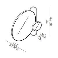 Agape Revolving Moon Зеркало подвесное 76x70x20 см, овальное, цвет: Черное