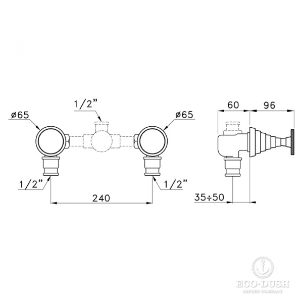 Stella Titian Встраиваемый смеситель душа 3292TR, цвет: хром