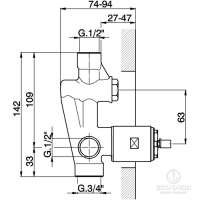 HUBER Встраиваемая часть однорычажного смесителя для ванны/душа, ZB00521004