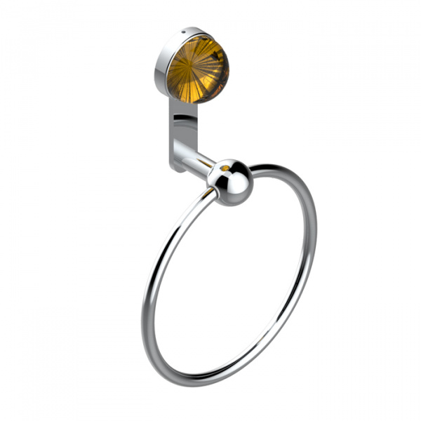 THG Flore Полотенцедержатель - кольцо 18см., подвесной, цвет: хром/хрусталь