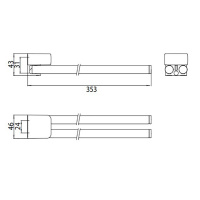 EMCO Trend Держатель полотенец,  двойной, поворотный, 35см, подвесной, цвет: хром