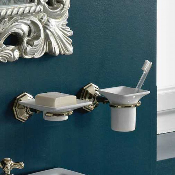 Sbordoni Deco Мыльница с держателем, подвесная, цвет: керамика/хром